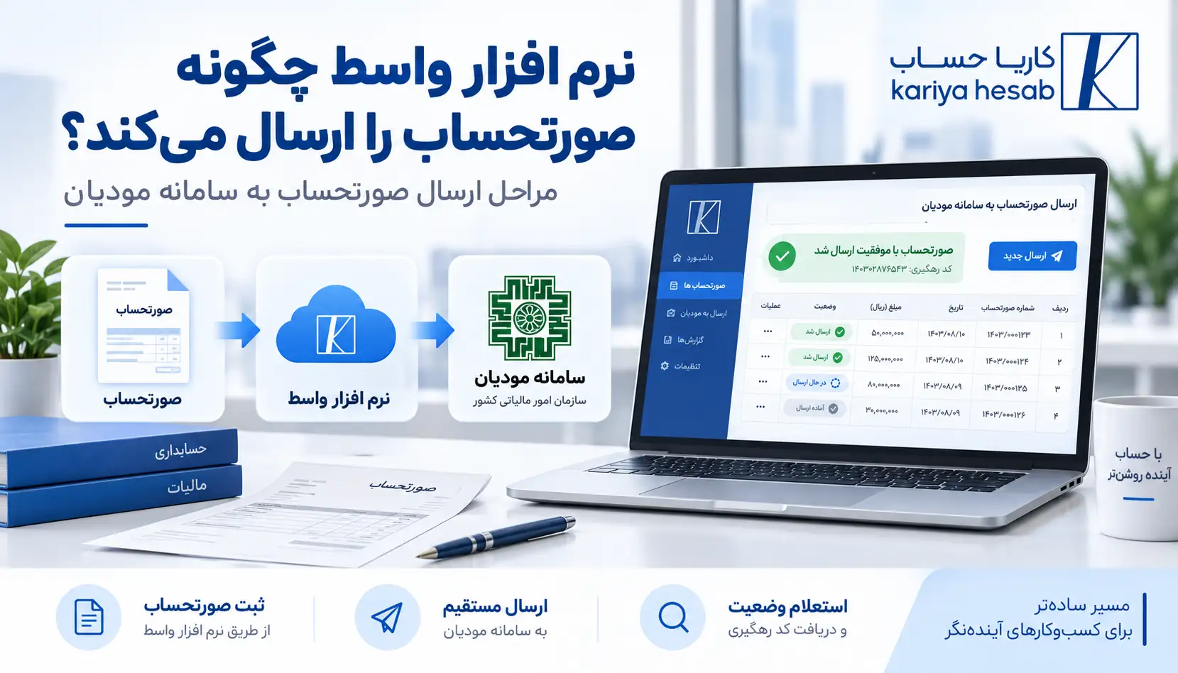 نرم افزار واسط چگونه صورتحساب را ارسال می‌کند؟