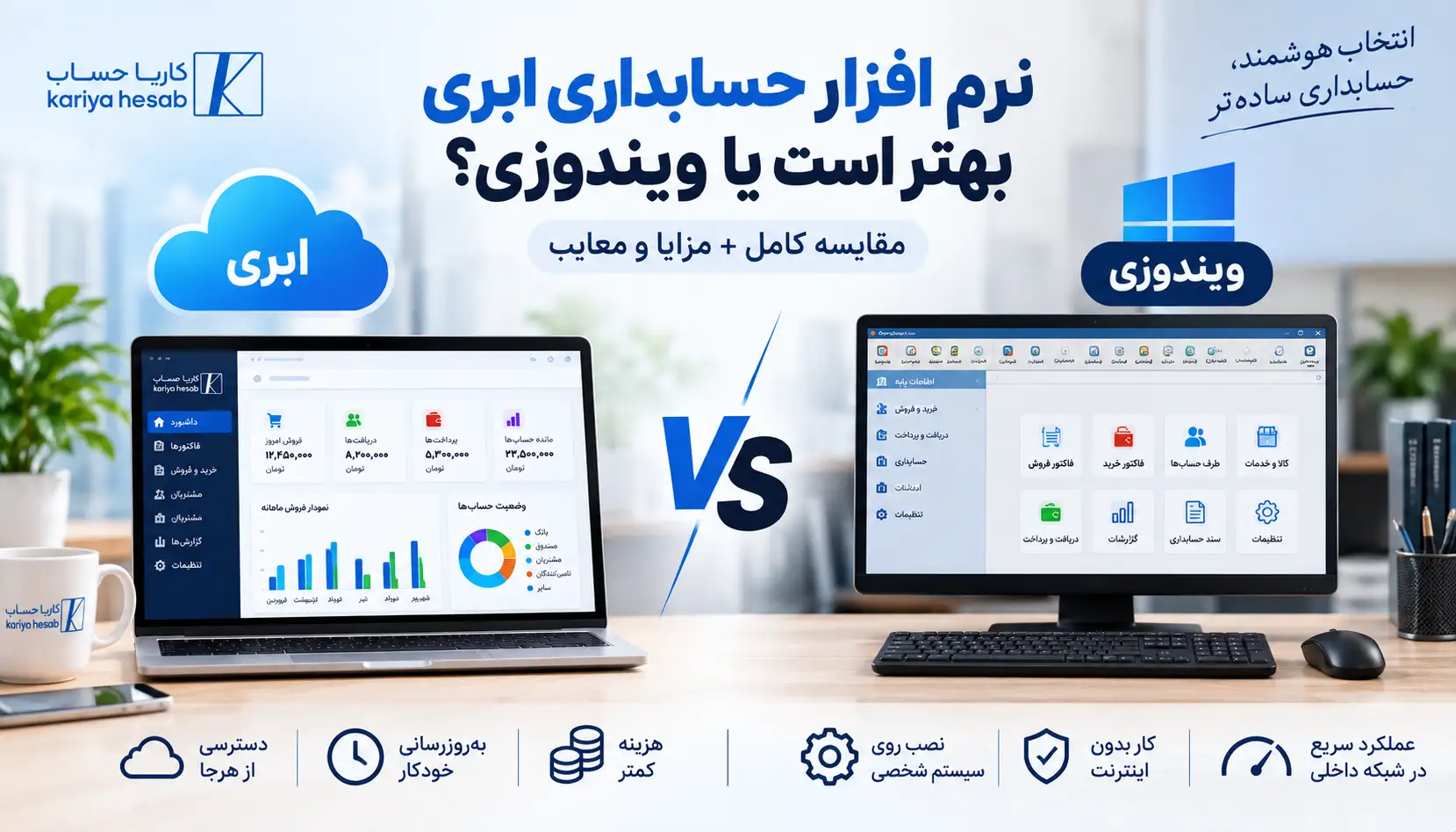 نرم افزار حسابداری ابری بهتر است یا ویندوزی؟