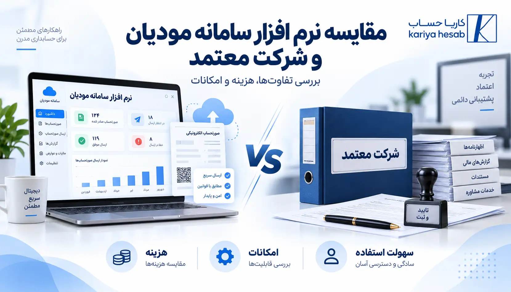 مقایسه نرم افزار سامانه مودیان و شرکت معتمد