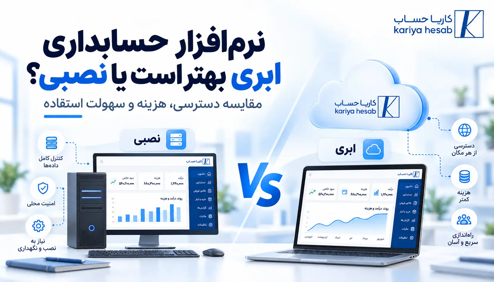نرم‌افزار حسابداری ابری بهتر است یا نصبی