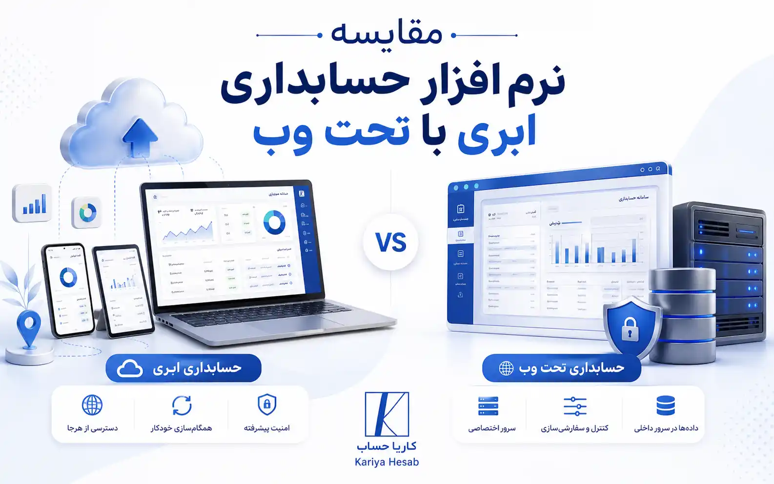 مقایسه نرم افزار حسابداری ابری با تحت وب