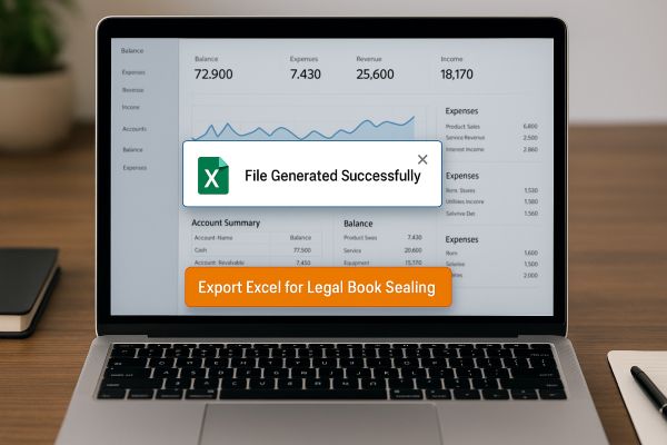 خروجی اکسل از نرم افزار حسابداری برای پلمپ دفاتر قانونی